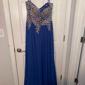 Blue and gold PROM DRESS